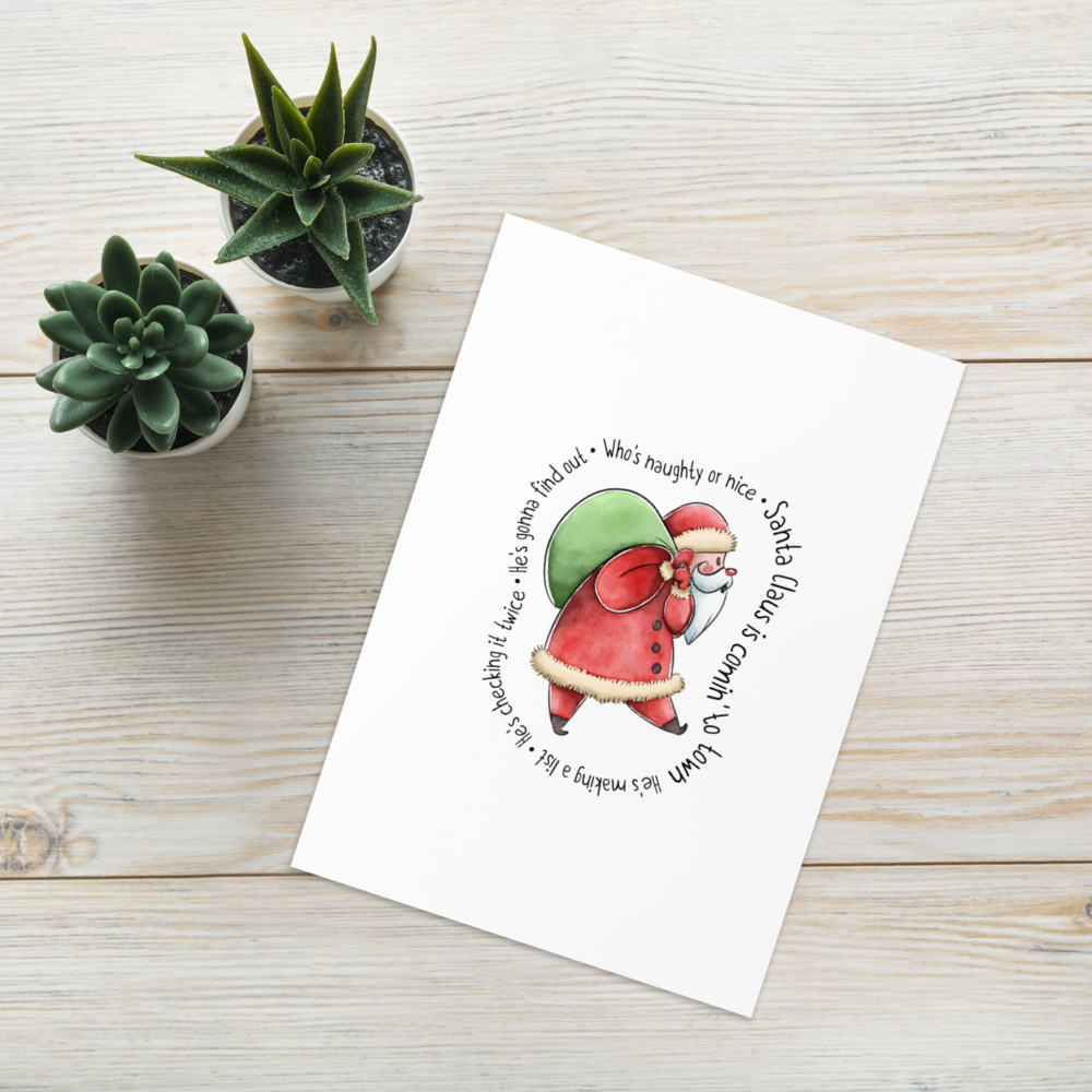 Santa Claus is Comin' to Town - Joyful Christmas Greeting Card