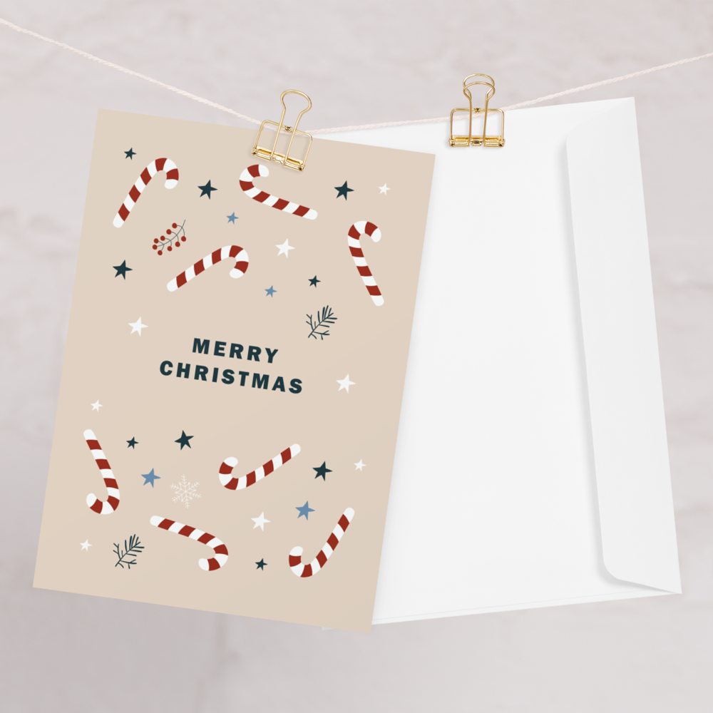 Merry Christmas (Candy Canes) - Christmas Greeting Card