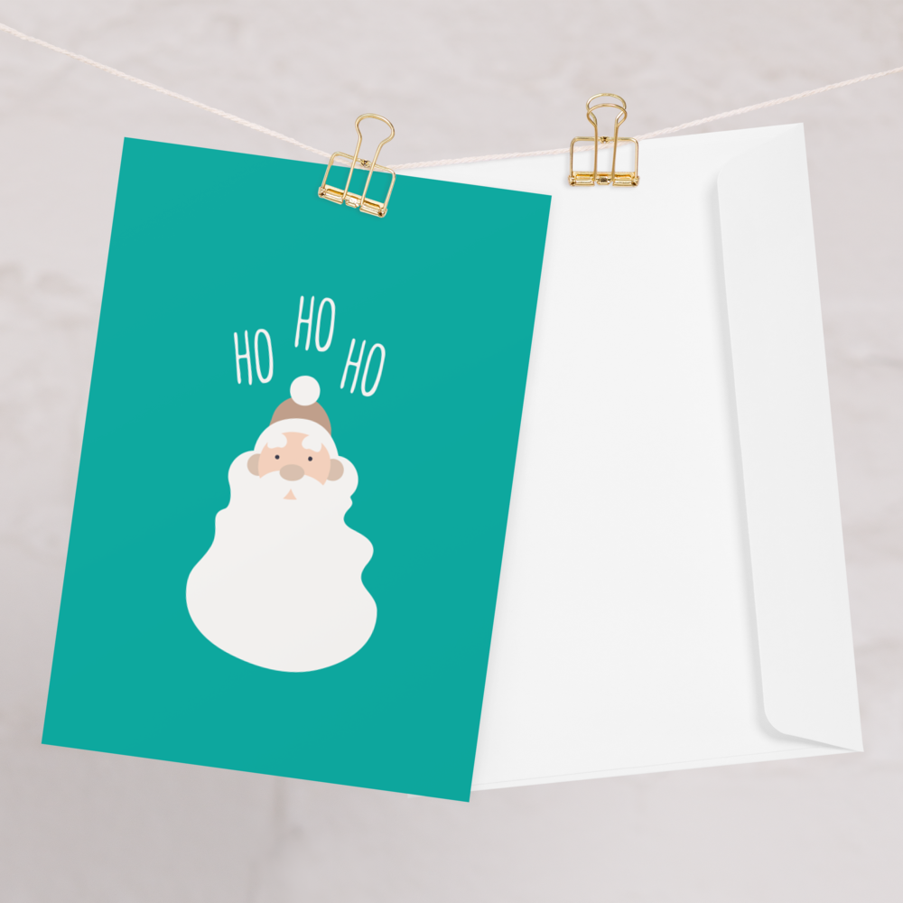 Santa Claus Goes Ho Ho Ho - Cute Christmas Note Card