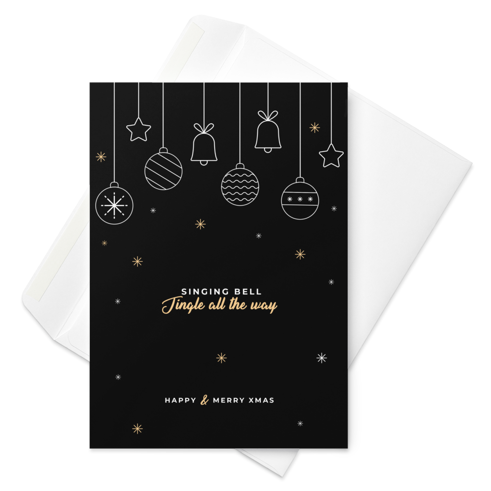 Singing Bell : Jingle all the way - Stylish Christmas Note Card