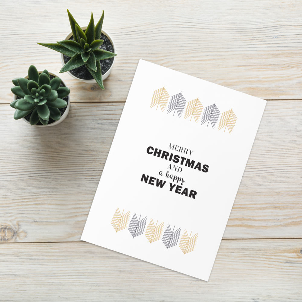 Merry Christmas & a Happy New Year - Elegant Greeting card for Stylish Wishing