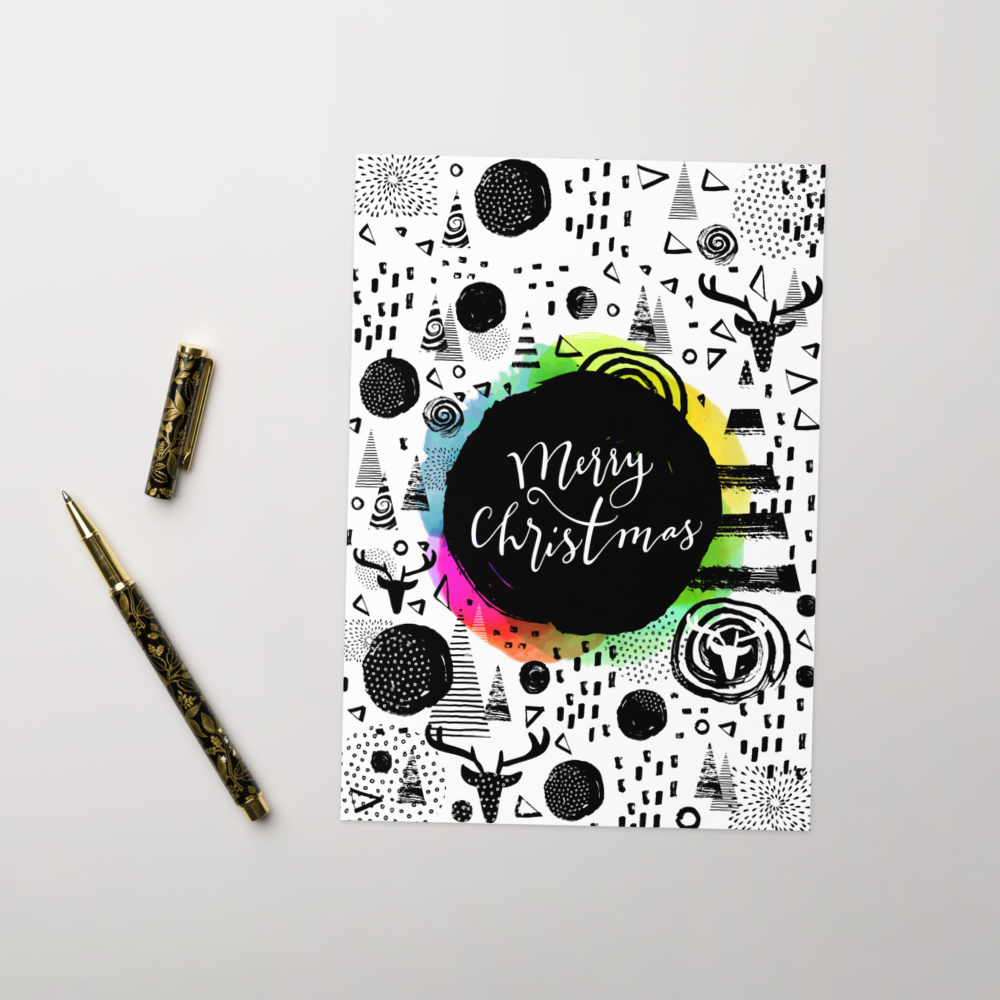 Merry Christmas - Holiday Greeting Card with Adventurous Festive Design