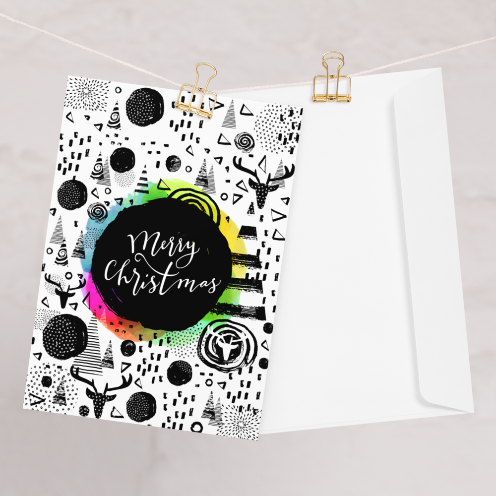Merry Christmas - Holiday Greeting Card with Adventurous Festive Design