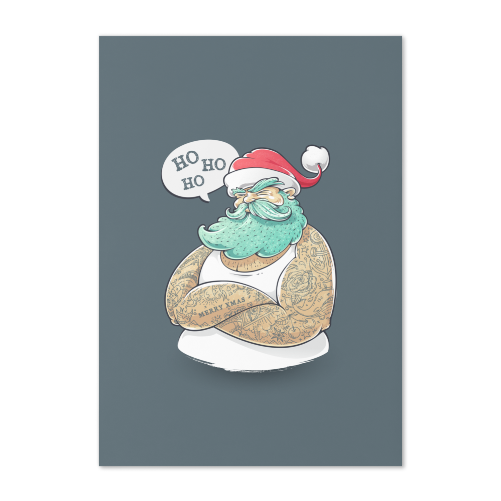 Ho Ho Ho from a Buff Santa - Funny Christmas Card