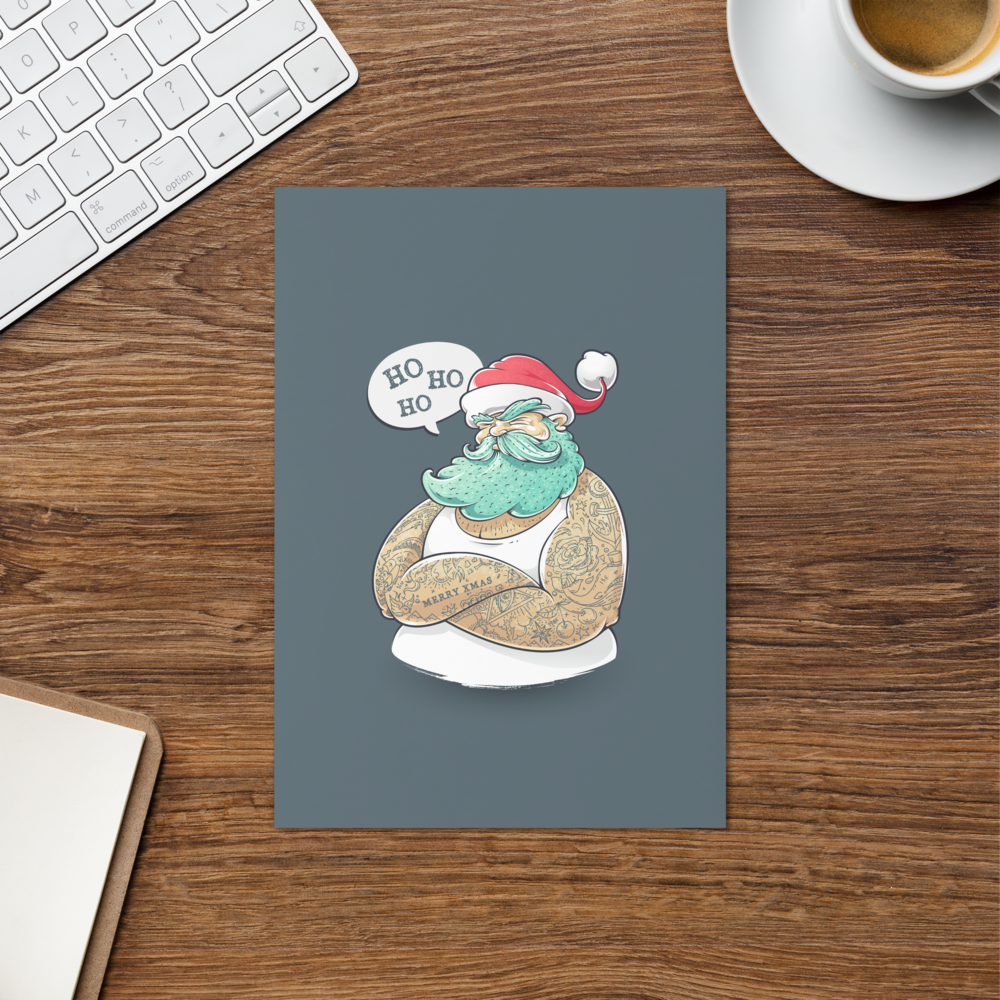 Ho Ho Ho from a Buff Santa - Funny Christmas Card